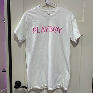 white playboy tee